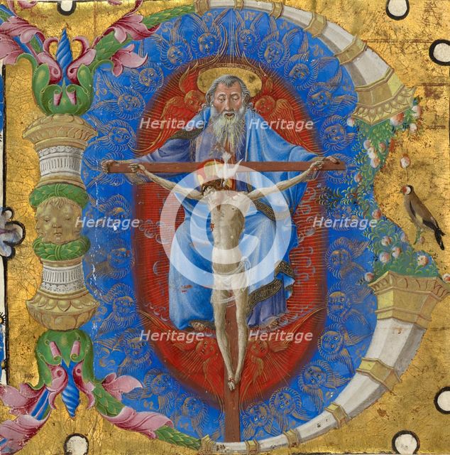 Initial B: The Trinity, about 1460-1470. Creator: Taddeo Crivelli.
