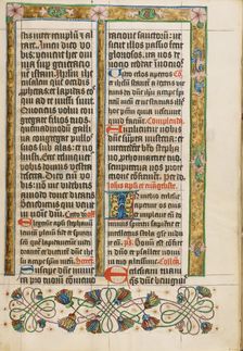 Initial B: The Ass Dies of Thirst beside a Fountain; Bute Psalter, text and illumination about 1285. Creator: Bute Master