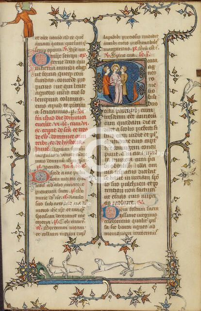 Initial B: The Arrest of Saint Agnes; Breviary, about 1320-1325. Creator: Unknown.