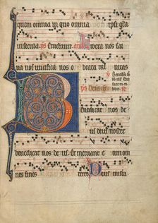 Initial B: The Lord Enthroned; Antiphonal, about 1260-1270. Creator: Unknown