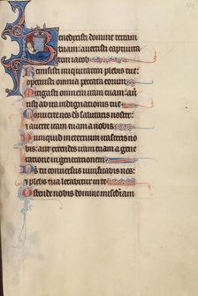 Initial B: The Nativity; Bute Psalter, text and illumination about 1285. Creator: Bute Master