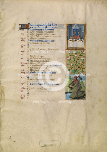 Initial C: Noli me tangere; Bute Psalter, text and illumination about 1285. Creator: Bute Master.