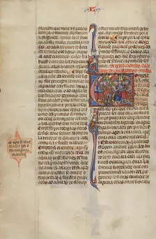 Initial C: A King on Horseback with his Army; Vidal Mayor, about 1290-1310. Creator: Unknown