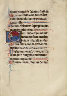 Initial C: A King Sleeping in a Bed; Bute Psalter, text and illumination about 1285. Creator: Bute Master