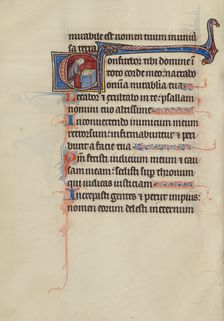 Initial C: A Priest Before an Altar; Bute Psalter, text and illumination about 1285. Creator: Bute Master