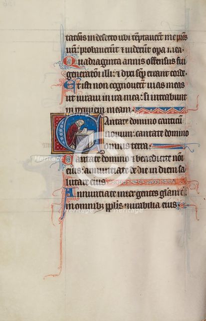 Initial C: A Priest Praying at an Altar; Bute Psalter, text and illumination about 1285. Creator: Bute Master.