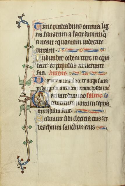 Initial C: Christ in Majesty between the Virgin Mary and Saint John the Evangelist, about 1300. Creator: Unknown.