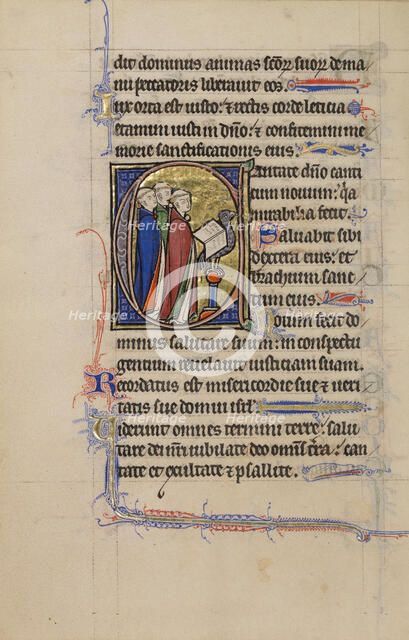Initial C: Clerics Singing; Wenceslaus Psalter, about 1250-1260. Creator: Unknown.