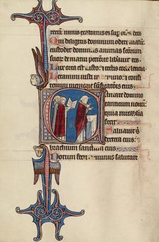 Initial C: Clerics Singing; Bute Psalter, text and illumination about 1285. Creator: Bute Master
