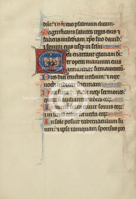 Initial C: Pentecost; Bute Psalter, text and illumination about 1285. Creator: Bute Master.