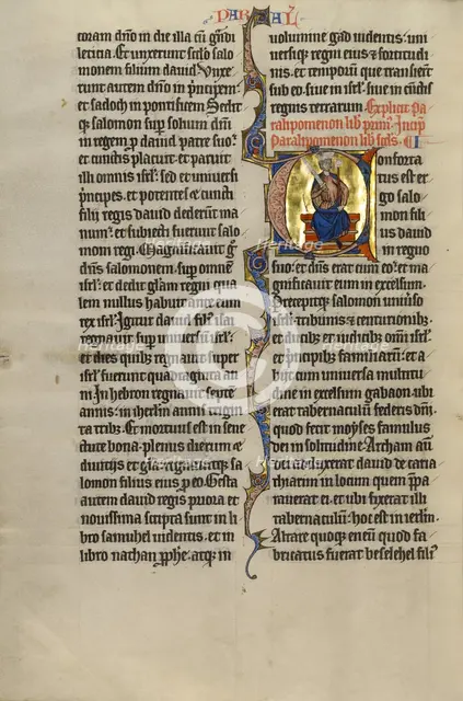 Initial C: Solomon Enthroned; Marquette Bible, about 1270. Creator: Unknown.