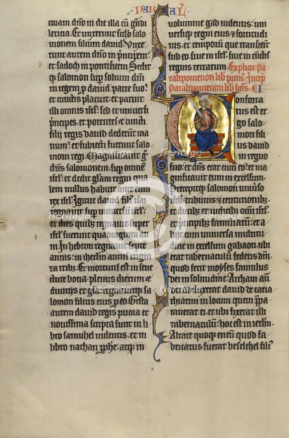Initial C: Solomon Enthroned; Marquette Bible, about 1270. Creator: Unknown.