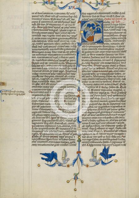 Initial C: Solomon Sacrificing in the Temple; Abbey Bible, about 1250-1262. Creator: Unknown.