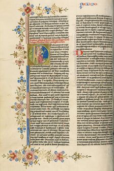 Initial C: Solomon with a Swordbearer; Bible, about 1450. Creator: Circle of Stefan Lochner