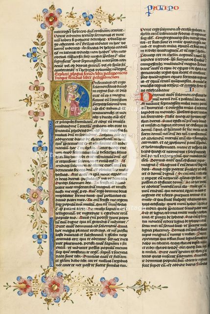 Initial C: Solomon with a Swordbearer; Bible, about 1450. Creator: Circle of Stefan Lochner.