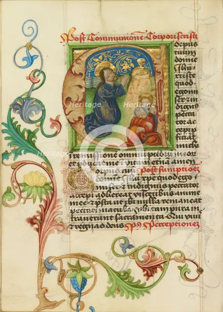 Initial C: The Agony in the Garden; Prayer Book, about 1470-1480. Creator: Workshop of Valentine Noh.