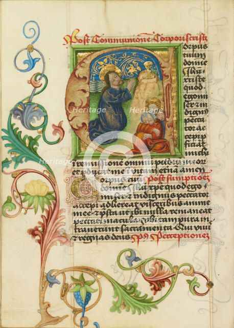 Initial C: The Agony in the Garden; Prayer Book, about 1470-1480. Creator: Workshop of Valentine Noh.