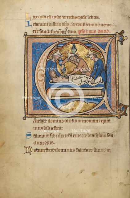 Initial C: The Entombment; Psalter, mid-1200s. Creator: Unknown.
