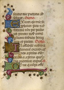 Initial C: The Israelites Adore the Golden Calf; Bute Psalter, text and illumination about 1285. Creator: Bute Master