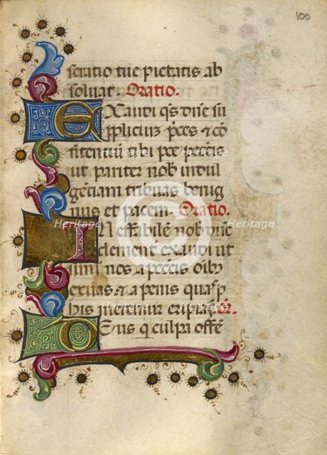 Initial C: The Israelites Adore the Golden Calf; Bute Psalter, text and illumination about 1285. Creator: Bute Master.
