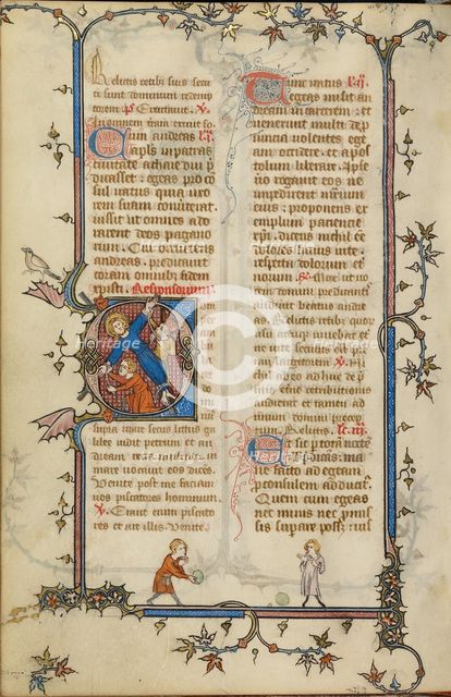 Initial C: The Martyrdom of Saint Andrew; Breviary, about 1320-1325. Creator: Unknown.