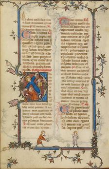 Initial C: The Martyrdom of Saint Andrew; Breviary, about 1320-1325. Creator: Unknown