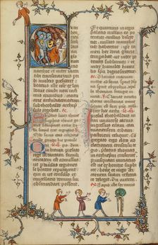 Initial C: The Martyrdom of Saint Thomas Becket; Breviary, about 1320-1325. Creator: Unknown