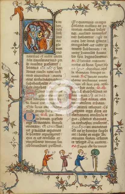 Initial C: The Martyrdom of Saint Thomas Becket; Breviary, about 1320-1325. Creator: Unknown.