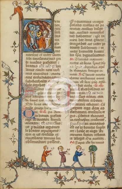 Initial C: The Martyrdom of Saint Thomas Becket; Breviary, about 1320-1325. Creator: Unknown.