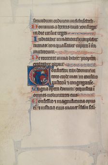 Initial C: The Sacrifice of Isaac; Bute Psalter, text and illumination about 1285. Creator: Bute Master
