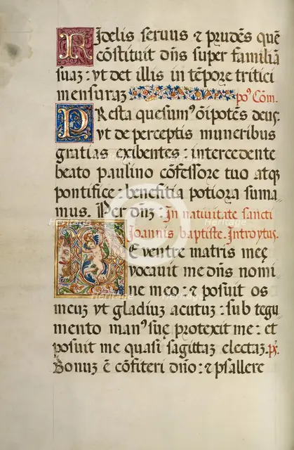 Initial D: A Dancing Putto; Missal of Bishop Antonio Scarampi, 1567. Creator: Fra Vincentius a Fundis.