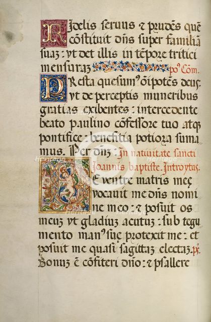 Initial D: A Dancing Putto; Missal of Bishop Antonio Scarampi, 1567. Creator: Fra Vincentius a Fundis.