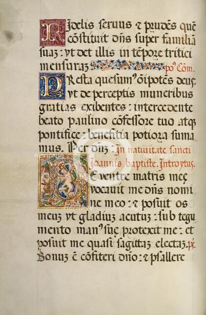 Initial D: A Dancing Putto; Missal of Bishop Antonio Scarampi, 1567. Creator: Fra Vincentius a Fundis.