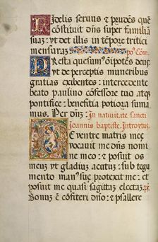 Initial D: A Dancing Putto; Missal of Bishop Antonio Scarampi, 1567. Creator: Fra Vincentius a Fundis