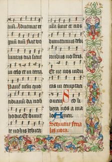 Initial D: A Pelican Feeding Her Young; Bute Psalter, text and illumination about 1285. Creator: Bute Master