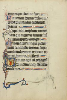 Initial D: A Young Man in Prayer; Ruskin Hours, about 1300. Creator: Unknown