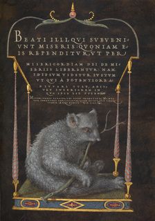 Initial D: Absalom Hanging from a Tree; Bute Psalter, text and illumination about 1285. Creator: Bute Master