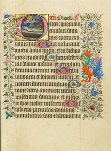 Initial D: An Angel and Devil Disputing the Soul of a Dead Man; Book of Hours, about 1430-1440. Creator: Fastolf Master
