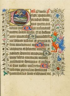 Initial D: An Angel and Devil Disputing the Soul of a Dead Man; Book of Hours, about 1430-1440. Creator: Fastolf Master