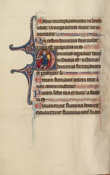Initial D: Christ as a Knight; Bute Psalter, text and illumination about 1285. Creator: Bute Master