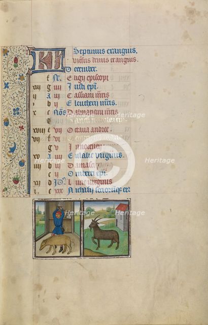 Initial D: Christ before Annas; Bute Psalter, text and illumination about 1330. Creator: Atelier of the Passion Master.