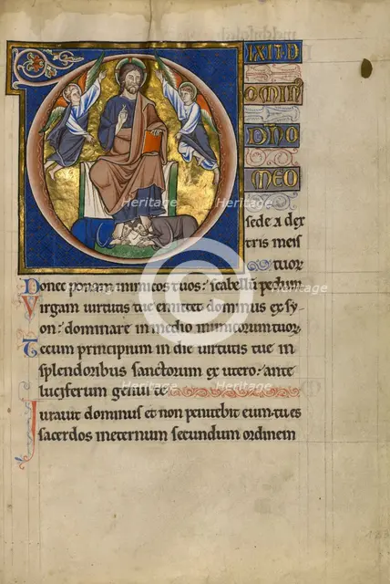Initial D: Christ Enthroned; Psalter, after 1205. Creator: Master of Ingeborg Psalter.