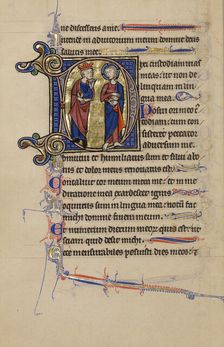 Initial D: David and Christ; Wenceslaus Psalter, about 1250-1260. Creator: Unknown