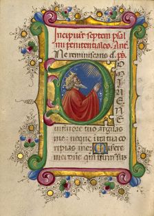 Initial D: David in Prayer, about 1469. Creator: Taddeo Crivelli