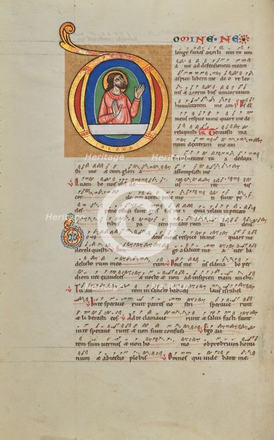 Initial D: David in Prayer; Stammheim Missal, probably 1170s. Creator: Unknown.