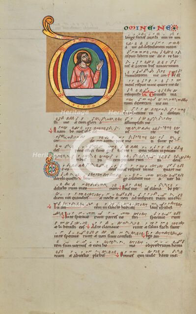 Initial D: David in Prayer; Stammheim Missal, probably 1170s. Creator: Unknown.