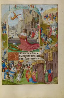 Initial D: Ecclesia Holding a Cross-Staff and a Chalice and Synagoga Dropping the..., about 1285. Creator: Bute Master