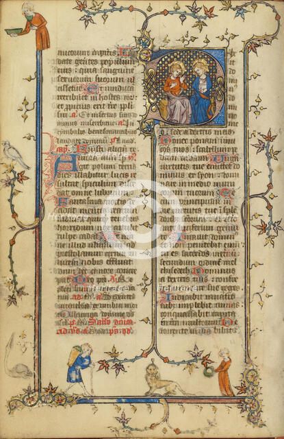 Initial D: God the Father and Christ; Breviary, about 1320-1325. Creator: Unknown.