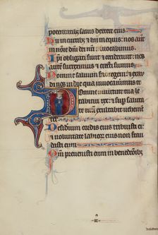 Initial D: God Crowning David; Bute Psalter, text and illumination about 1285. Creator: Bute Master