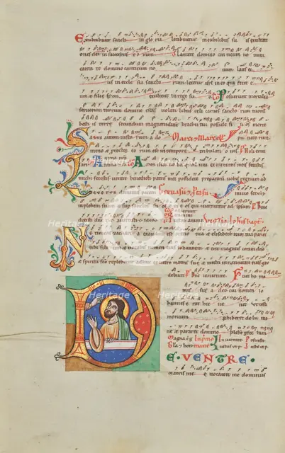 Initial D: Isaiah in Prayer; Stammheim Missal, probably 1170s. Creator: Unknown.